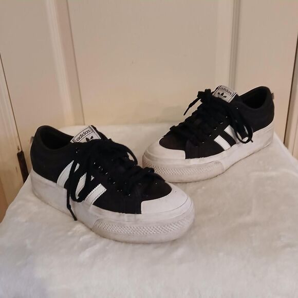 adidas Shoes - Adidas Nizza Women's Black and White Platform Sneakers Sz 8.5 Grunge Skater